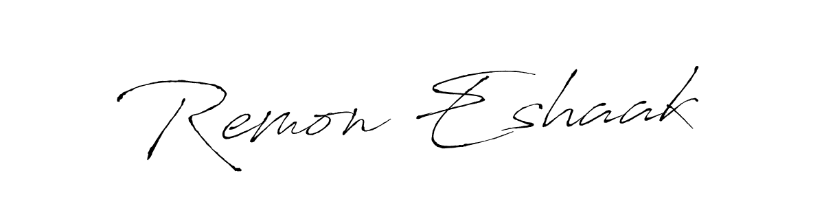 Design your own signature with our free online signature maker. With this signature software, you can create a handwritten (Antro_Vectra) signature for name Remon Eshaak. Remon Eshaak signature style 6 images and pictures png