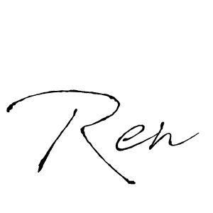 Ren stylish signature style. Best Handwritten Sign (Antro_Vectra) for my name. Handwritten Signature Collection Ideas for my name Ren. Ren signature style 6 images and pictures png