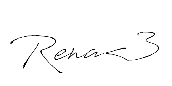 Rena<3 stylish signature style. Best Handwritten Sign (Antro_Vectra) for my name. Handwritten Signature Collection Ideas for my name Rena<3. Rena<3 signature style 6 images and pictures png