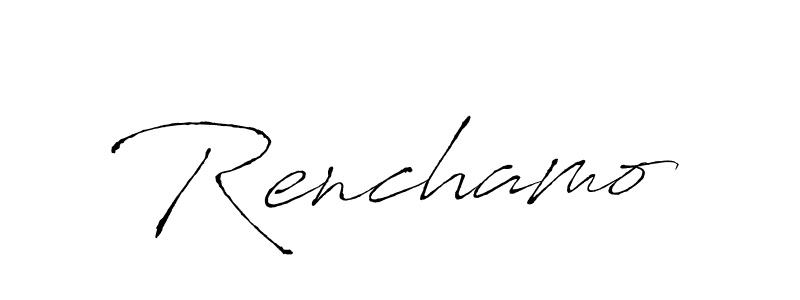 Design your own signature with our free online signature maker. With this signature software, you can create a handwritten (Antro_Vectra) signature for name Renchamo. Renchamo signature style 6 images and pictures png