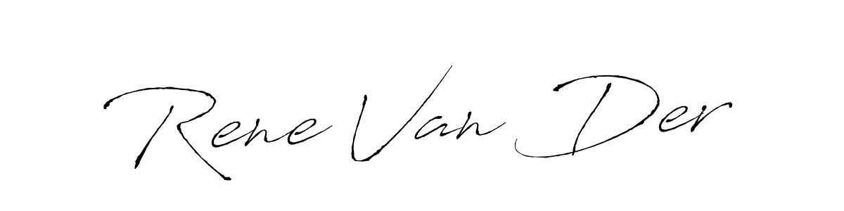 How to make Rene Van Der name signature. Use Antro_Vectra style for creating short signs online. This is the latest handwritten sign. Rene Van Der signature style 6 images and pictures png
