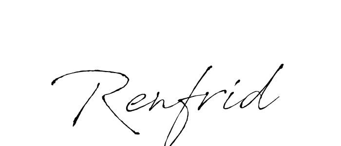 How to make Renfrid name signature. Use Antro_Vectra style for creating short signs online. This is the latest handwritten sign. Renfrid signature style 6 images and pictures png