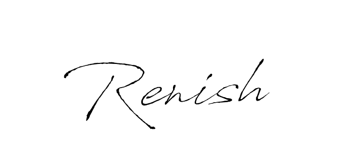 How to make Renish  name signature. Use Antro_Vectra style for creating short signs online. This is the latest handwritten sign. Renish  signature style 6 images and pictures png