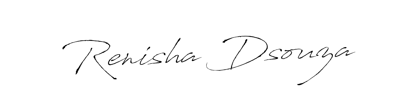 How to make Renisha Dsouza name signature. Use Antro_Vectra style for creating short signs online. This is the latest handwritten sign. Renisha Dsouza signature style 6 images and pictures png