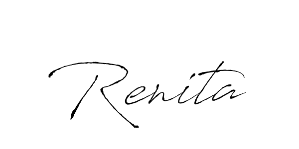 Design your own signature with our free online signature maker. With this signature software, you can create a handwritten (Antro_Vectra) signature for name Renita. Renita signature style 6 images and pictures png