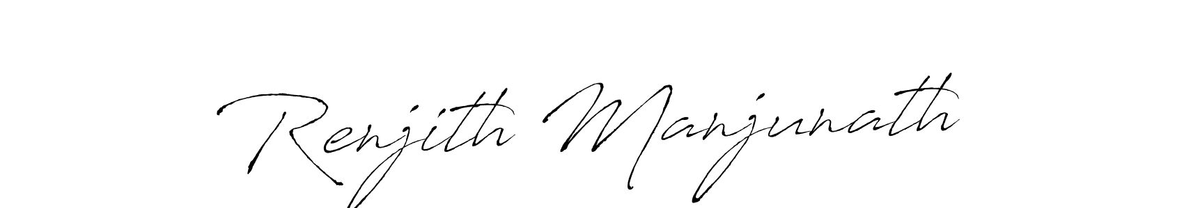 How to make Renjith Manjunath name signature. Use Antro_Vectra style for creating short signs online. This is the latest handwritten sign. Renjith Manjunath signature style 6 images and pictures png