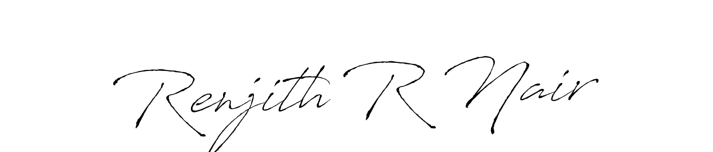 How to make Renjith R Nair name signature. Use Antro_Vectra style for creating short signs online. This is the latest handwritten sign. Renjith R Nair signature style 6 images and pictures png