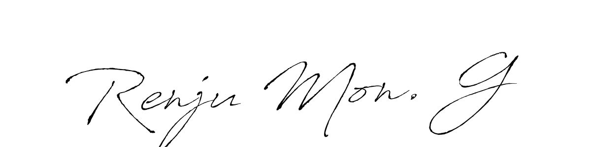 The best way (Antro_Vectra) to make a short signature is to pick only two or three words in your name. The name Renju Mon. G include a total of six letters. For converting this name. Renju Mon. G signature style 6 images and pictures png