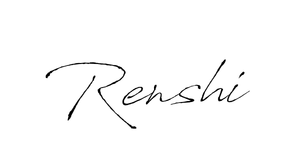 Make a beautiful signature design for name Renshi. With this signature (Antro_Vectra) style, you can create a handwritten signature for free. Renshi signature style 6 images and pictures png