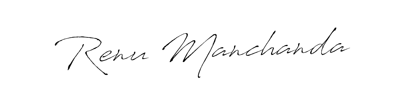 Similarly Antro_Vectra is the best handwritten signature design. Signature creator online .You can use it as an online autograph creator for name Renu Manchanda. Renu Manchanda signature style 6 images and pictures png
