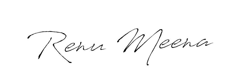 How to make Renu Meena name signature. Use Antro_Vectra style for creating short signs online. This is the latest handwritten sign. Renu Meena signature style 6 images and pictures png