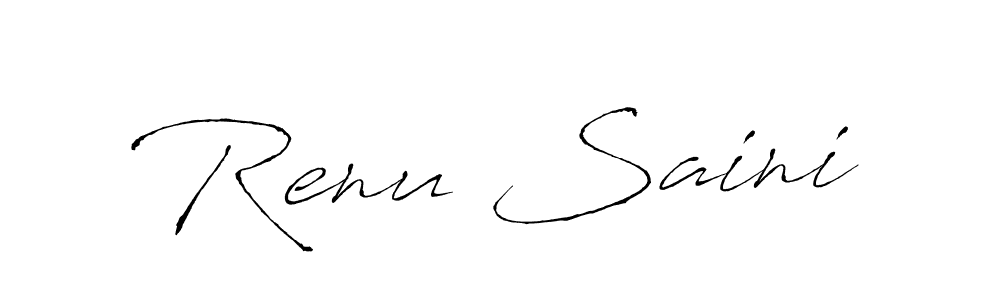 Design your own signature with our free online signature maker. With this signature software, you can create a handwritten (Antro_Vectra) signature for name Renu Saini. Renu Saini signature style 6 images and pictures png
