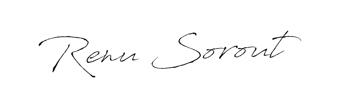 How to make Renu Sorout name signature. Use Antro_Vectra style for creating short signs online. This is the latest handwritten sign. Renu Sorout signature style 6 images and pictures png