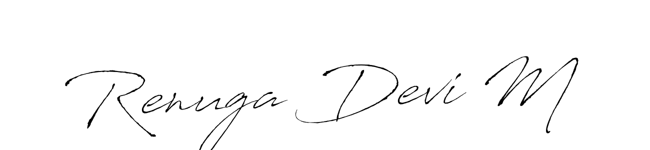 This is the best signature style for the Renuga Devi M name. Also you like these signature font (Antro_Vectra). Mix name signature. Renuga Devi M signature style 6 images and pictures png