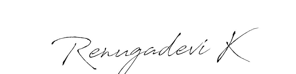 Renugadevi K stylish signature style. Best Handwritten Sign (Antro_Vectra) for my name. Handwritten Signature Collection Ideas for my name Renugadevi K. Renugadevi K signature style 6 images and pictures png