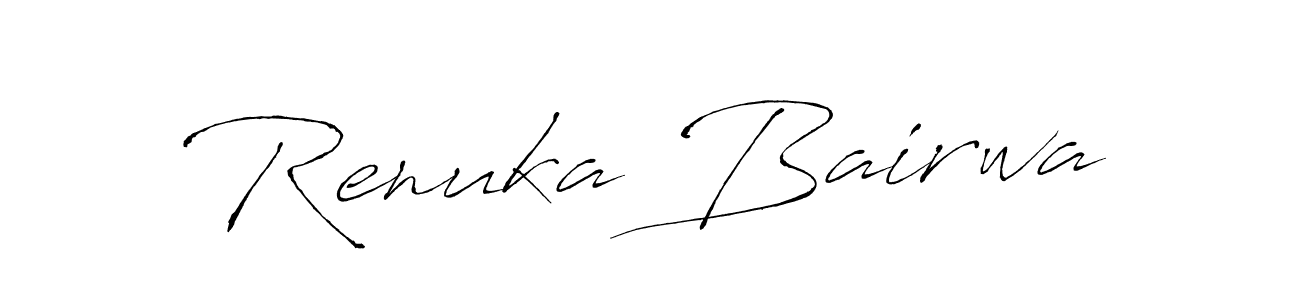 How to make Renuka Bairwa signature? Antro_Vectra is a professional autograph style. Create handwritten signature for Renuka Bairwa name. Renuka Bairwa signature style 6 images and pictures png