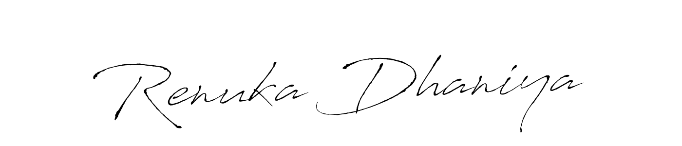 Similarly Antro_Vectra is the best handwritten signature design. Signature creator online .You can use it as an online autograph creator for name Renuka Dhaniya. Renuka Dhaniya signature style 6 images and pictures png