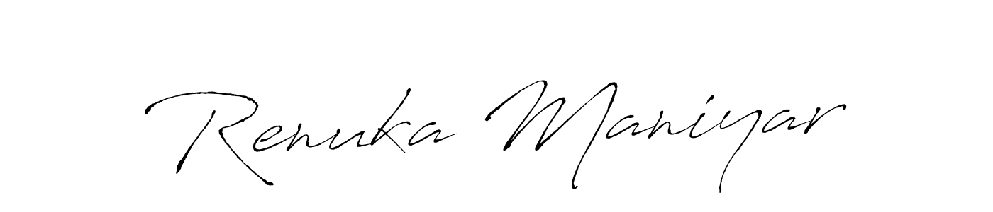 Design your own signature with our free online signature maker. With this signature software, you can create a handwritten (Antro_Vectra) signature for name Renuka Maniyar. Renuka Maniyar signature style 6 images and pictures png