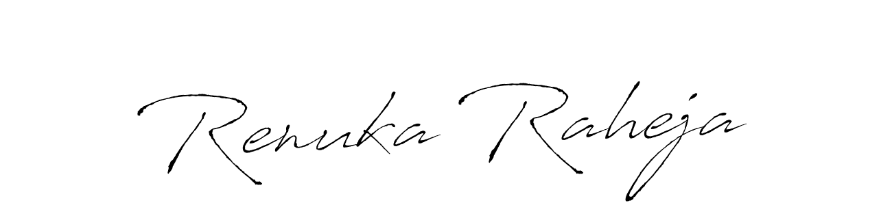 How to make Renuka Raheja name signature. Use Antro_Vectra style for creating short signs online. This is the latest handwritten sign. Renuka Raheja signature style 6 images and pictures png