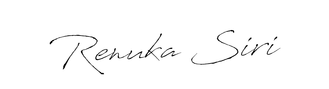 The best way (Antro_Vectra) to make a short signature is to pick only two or three words in your name. The name Renuka Siri include a total of six letters. For converting this name. Renuka Siri signature style 6 images and pictures png
