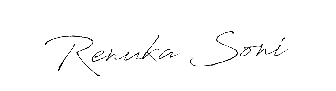 How to make Renuka Soni name signature. Use Antro_Vectra style for creating short signs online. This is the latest handwritten sign. Renuka Soni signature style 6 images and pictures png
