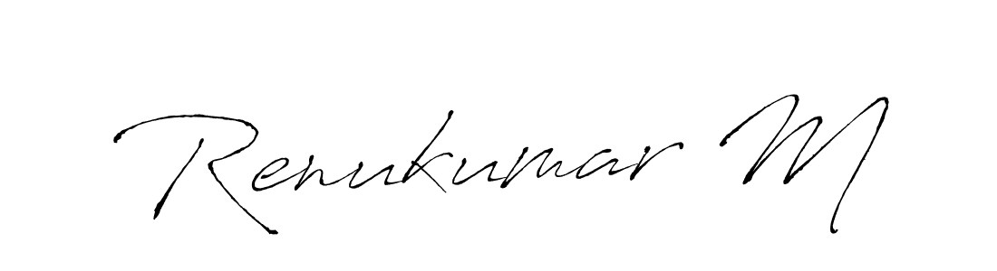 Create a beautiful signature design for name Renukumar M. With this signature (Antro_Vectra) fonts, you can make a handwritten signature for free. Renukumar M signature style 6 images and pictures png