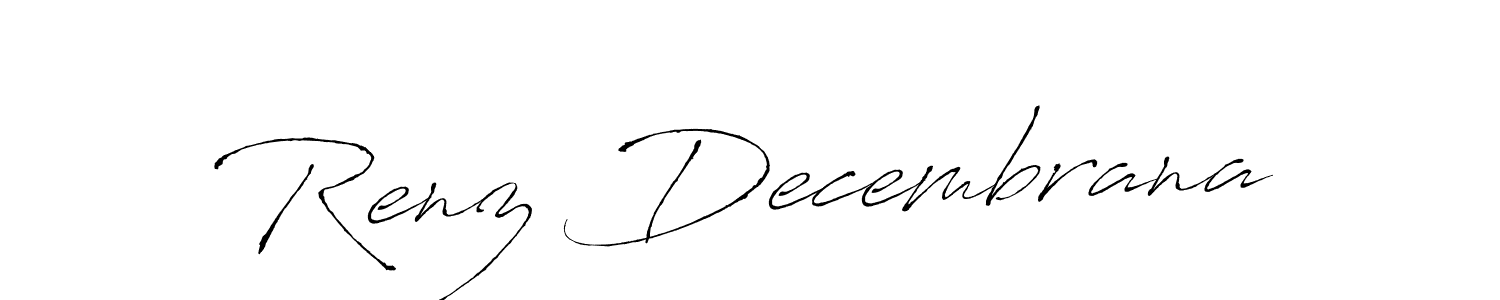 if you are searching for the best signature style for your name Renz Decembrana. so please give up your signature search. here we have designed multiple signature styles  using Antro_Vectra. Renz Decembrana signature style 6 images and pictures png