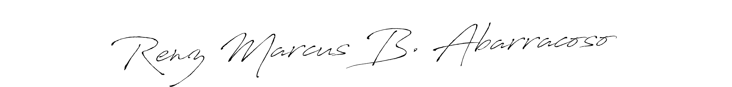 The best way (Antro_Vectra) to make a short signature is to pick only two or three words in your name. The name Renz Marcus B. Abarracoso include a total of six letters. For converting this name. Renz Marcus B. Abarracoso signature style 6 images and pictures png