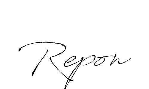Use a signature maker to create a handwritten signature online. With this signature software, you can design (Antro_Vectra) your own signature for name Repon. Repon signature style 6 images and pictures png