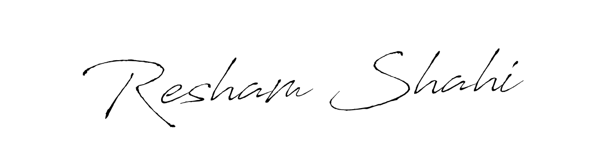 Make a beautiful signature design for name Resham Shahi. With this signature (Antro_Vectra) style, you can create a handwritten signature for free. Resham Shahi signature style 6 images and pictures png
