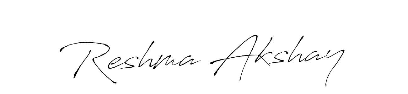 Make a beautiful signature design for name Reshma Akshay. With this signature (Antro_Vectra) style, you can create a handwritten signature for free. Reshma Akshay signature style 6 images and pictures png