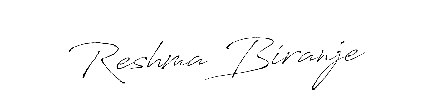 How to make Reshma Biranje name signature. Use Antro_Vectra style for creating short signs online. This is the latest handwritten sign. Reshma Biranje signature style 6 images and pictures png