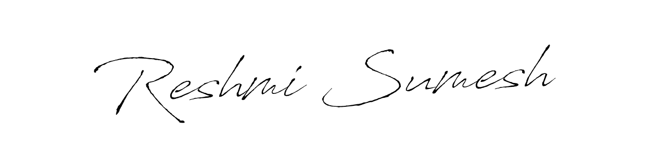 Similarly Antro_Vectra is the best handwritten signature design. Signature creator online .You can use it as an online autograph creator for name Reshmi Sumesh. Reshmi Sumesh signature style 6 images and pictures png