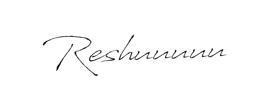 if you are searching for the best signature style for your name Reshuuuuu. so please give up your signature search. here we have designed multiple signature styles  using Antro_Vectra. Reshuuuuu signature style 6 images and pictures png