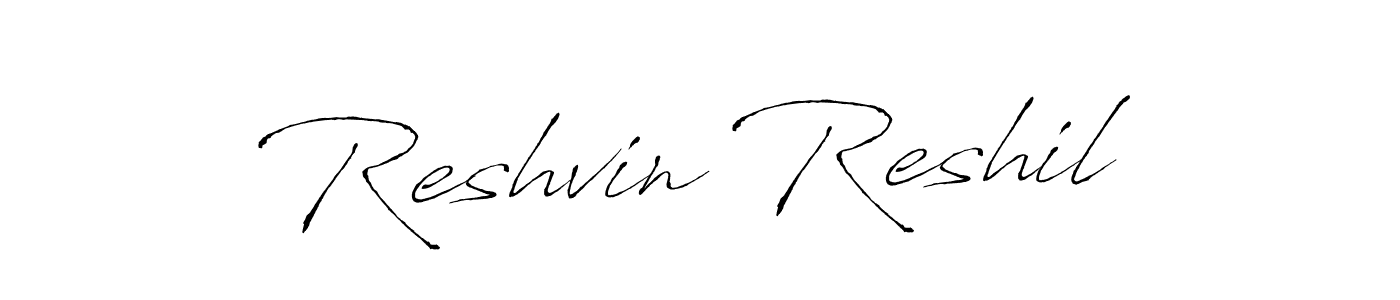 if you are searching for the best signature style for your name Reshvin Reshil. so please give up your signature search. here we have designed multiple signature styles  using Antro_Vectra. Reshvin Reshil signature style 6 images and pictures png