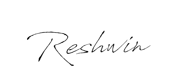 Use a signature maker to create a handwritten signature online. With this signature software, you can design (Antro_Vectra) your own signature for name Reshwin. Reshwin signature style 6 images and pictures png