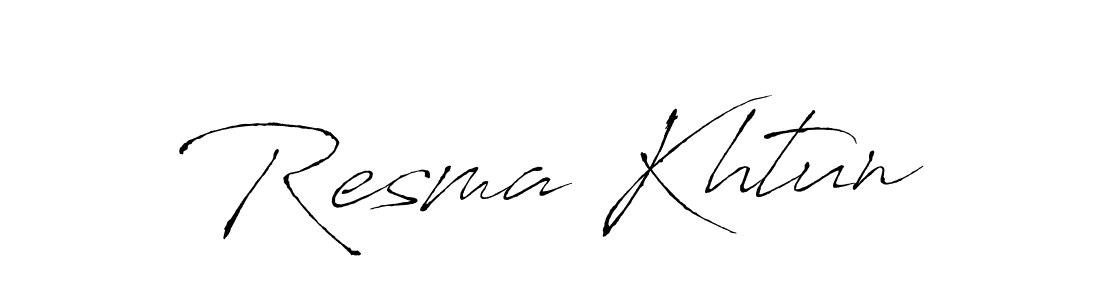 Create a beautiful signature design for name Resma Khtun. With this signature (Antro_Vectra) fonts, you can make a handwritten signature for free. Resma Khtun signature style 6 images and pictures png