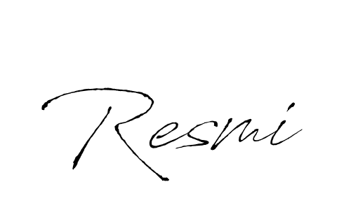 Make a beautiful signature design for name Resmi. With this signature (Antro_Vectra) style, you can create a handwritten signature for free. Resmi signature style 6 images and pictures png