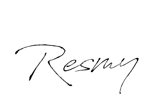 It looks lik you need a new signature style for name Resmy. Design unique handwritten (Antro_Vectra) signature with our free signature maker in just a few clicks. Resmy signature style 6 images and pictures png