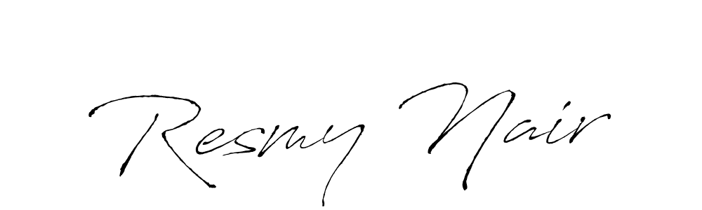 Resmy Nair stylish signature style. Best Handwritten Sign (Antro_Vectra) for my name. Handwritten Signature Collection Ideas for my name Resmy Nair. Resmy Nair signature style 6 images and pictures png