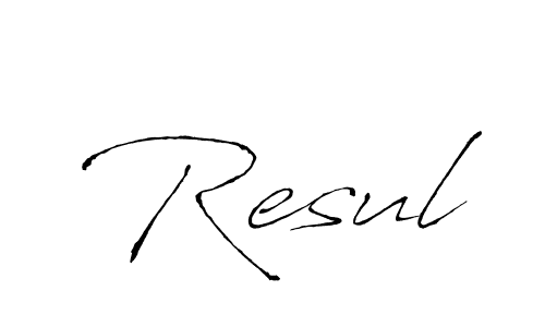 How to make Resul signature? Antro_Vectra is a professional autograph style. Create handwritten signature for Resul name. Resul signature style 6 images and pictures png