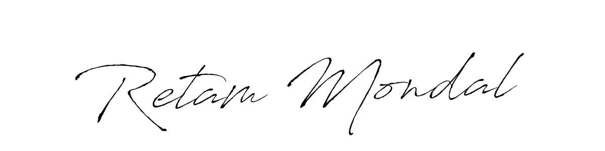 How to make Retam Mondal signature? Antro_Vectra is a professional autograph style. Create handwritten signature for Retam Mondal name. Retam Mondal signature style 6 images and pictures png