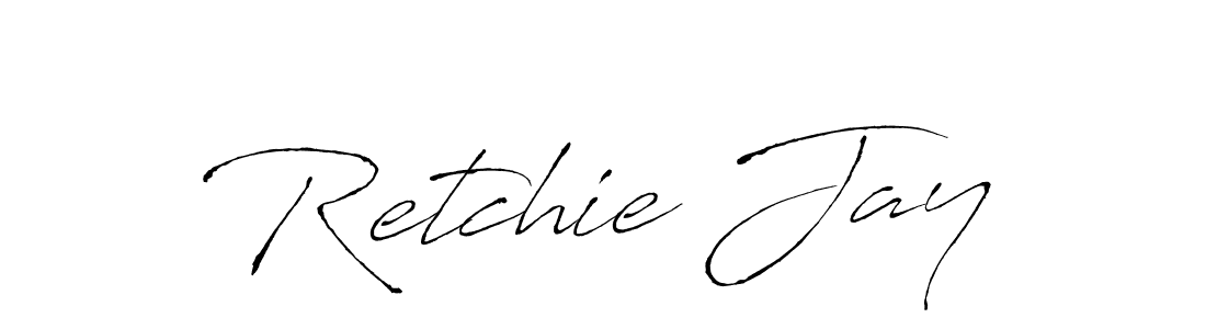 Similarly Antro_Vectra is the best handwritten signature design. Signature creator online .You can use it as an online autograph creator for name Retchie Jay. Retchie Jay signature style 6 images and pictures png