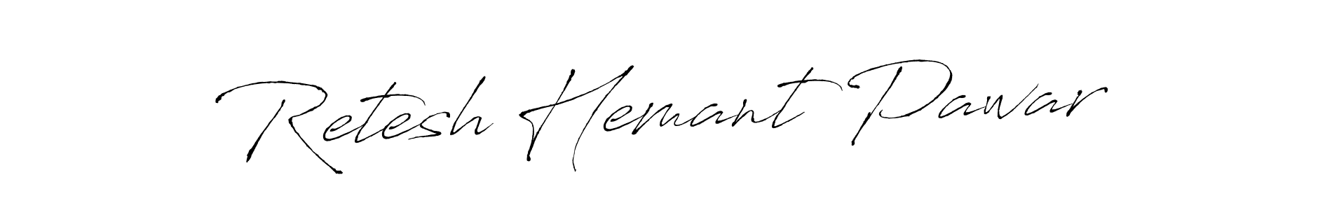 Also we have Retesh Hemant Pawar name is the best signature style. Create professional handwritten signature collection using Antro_Vectra autograph style. Retesh Hemant Pawar signature style 6 images and pictures png