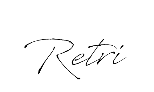 How to make Retri name signature. Use Antro_Vectra style for creating short signs online. This is the latest handwritten sign. Retri signature style 6 images and pictures png