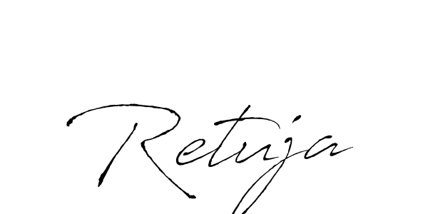 Design your own signature with our free online signature maker. With this signature software, you can create a handwritten (Antro_Vectra) signature for name Retuja. Retuja signature style 6 images and pictures png