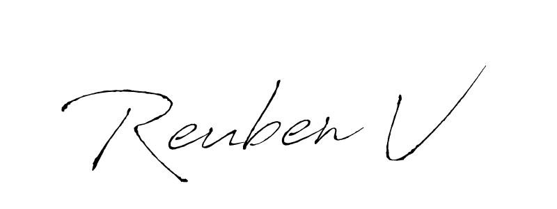 Use a signature maker to create a handwritten signature online. With this signature software, you can design (Antro_Vectra) your own signature for name Reuben V. Reuben V signature style 6 images and pictures png