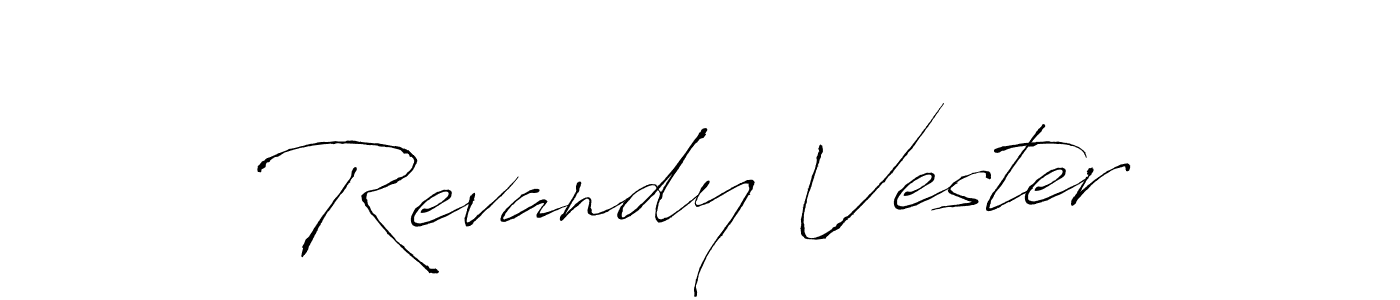 How to make Revandy Vester name signature. Use Antro_Vectra style for creating short signs online. This is the latest handwritten sign. Revandy Vester signature style 6 images and pictures png