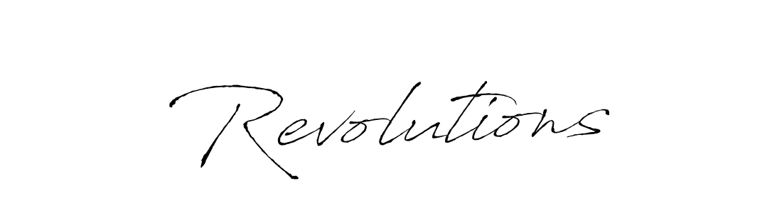 Design your own signature with our free online signature maker. With this signature software, you can create a handwritten (Antro_Vectra) signature for name Revolutions. Revolutions signature style 6 images and pictures png