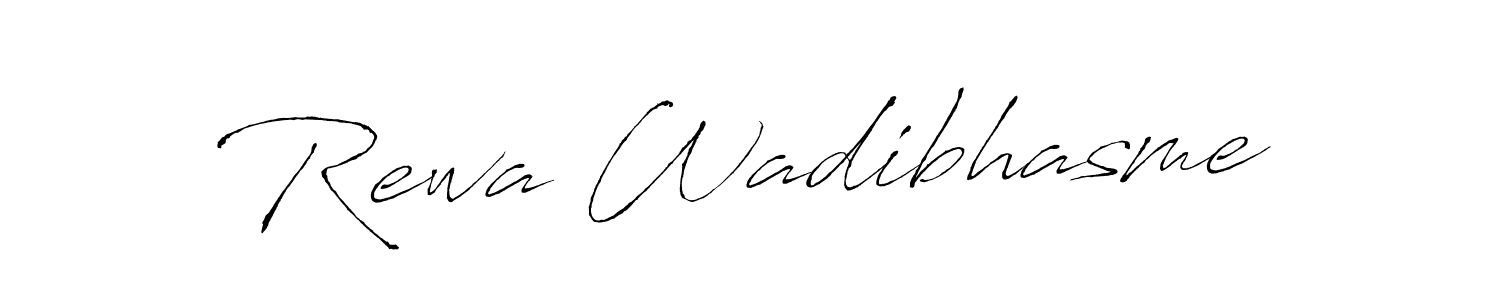 The best way (Antro_Vectra) to make a short signature is to pick only two or three words in your name. The name Rewa Wadibhasme include a total of six letters. For converting this name. Rewa Wadibhasme signature style 6 images and pictures png